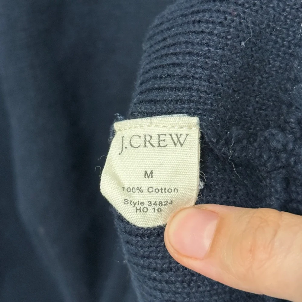 J. Crew Half-Zip Navy Sweater Size Medium Men’s Cotton